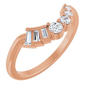 14K Rose 1/4 CTW Lab-Grown Diamond Contour Band