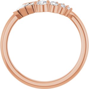 14K Rose 1/4 CTW Lab-Grown Diamond Contour Band