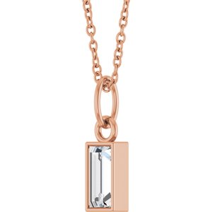 14K Rose 3/8 CT Lab-Grown Diamond Bezel-Set 16-18" Necklace
