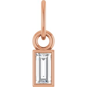14K Rose 1/10 CT Lab-Grown Diamond Bezel-Set Pendant