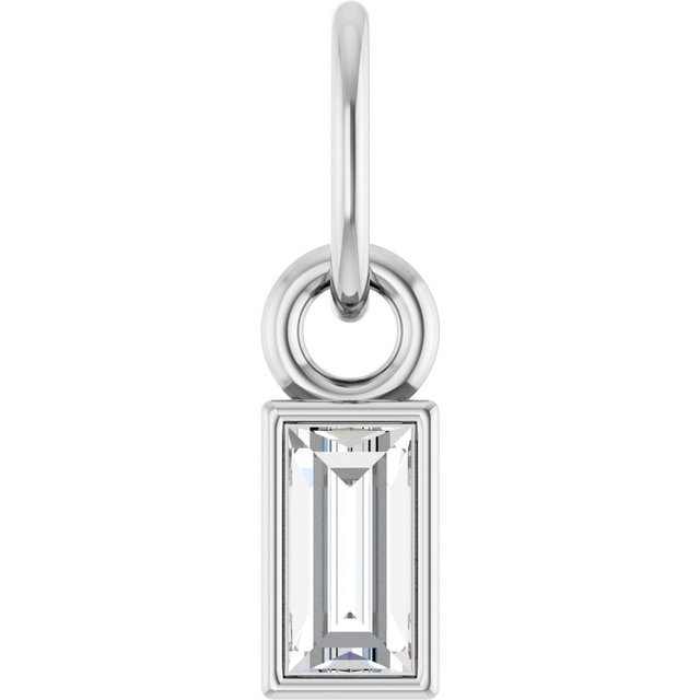 Sterling Silver 1/10 CT Lab-Grown Diamond Bezel-Set Pendant