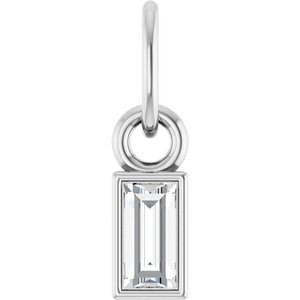 Platinum 1/10 CT Lab-Grown Diamond Bezel-Set Pendant