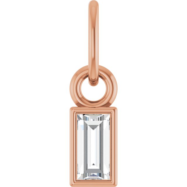 14K Rose 1/10 CT Lab-Grown Diamond Bezel-Set Pendant