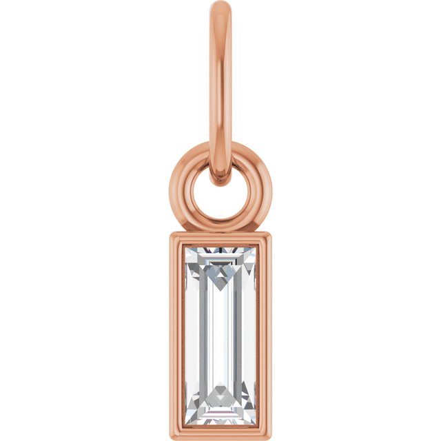 14K Rose 1/6 CT Lab-Grown Diamond Bezel-Set Pendant