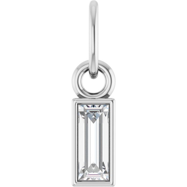 Platinum 1/6 CT Lab-Grown Diamond Bezel-Set Pendant