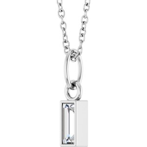 Platinum 1/6 CT Lab-Grown Diamond Bezel-Set 16-18" Necklace