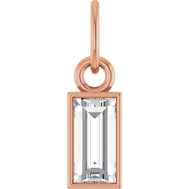 14K Rose 3/8 CT Lab-Grown Diamond Bezel-Set Pendant
