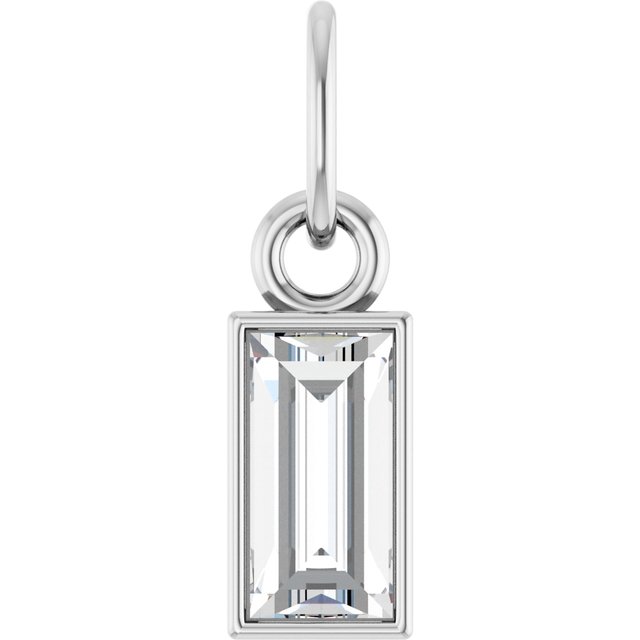 Platinum 3/8 CT Lab-Grown Diamond Bezel-Set Pendant