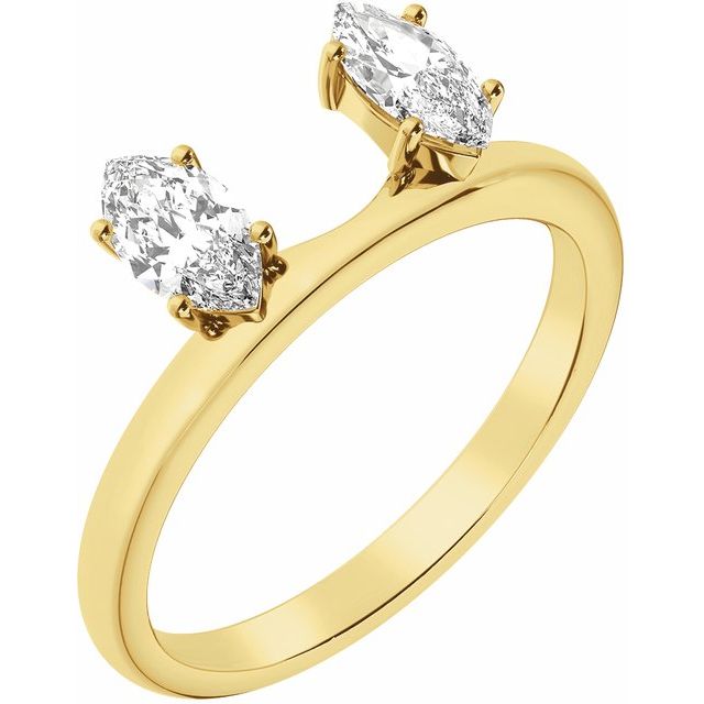 14K Yellow 1/2 CTW Lab-Grown Diamond Wrap-Style Ring Enhancer