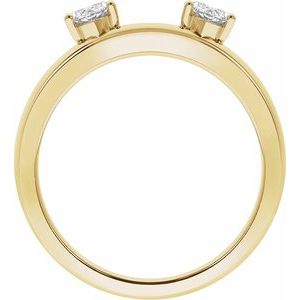 14K Yellow 1/2 CTW Lab-Grown Diamond Wrap-Style Ring Enhancer