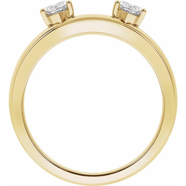 14K Yellow 1/2 CTW Lab-Grown Diamond Wrap-Style Ring Enhancer