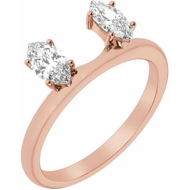 14K Rose 1/2 CTW Lab-Grown Diamond Wrap-Style Ring Enhancer