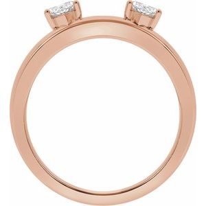 14K Rose 1/2 CTW Lab-Grown Diamond Wrap-Style Ring Enhancer