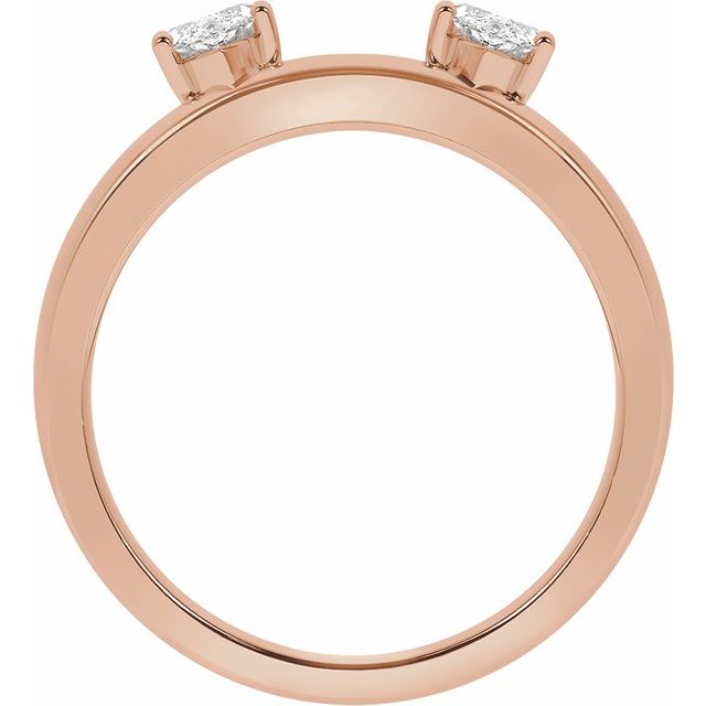 14K Rose 1/2 CTW Lab-Grown Diamond Wrap-Style Ring Enhancer