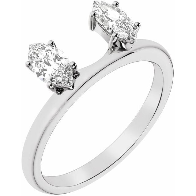 14K White 1/2 CTW Lab-Grown Diamond Wrap-Style Ring Enhancer