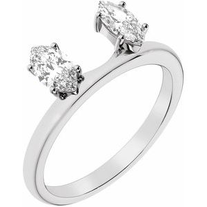 Platinum 1/2 CTW Lab-Grown Diamond Wrap-Style Ring Enhancer