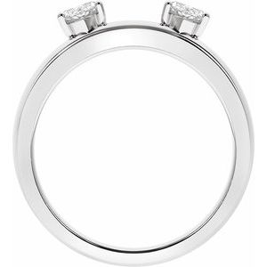 14K White 1/2 CTW Lab-Grown Diamond Wrap-Style Ring Enhancer