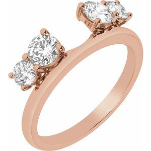 14K Rose 1 CTW Lab-Grown Diamond Wrap-Style Ring Enhancer
