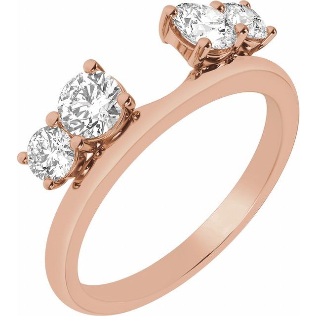 14K Rose 1 CTW Lab-Grown Diamond Wrap-Style Ring Enhancer