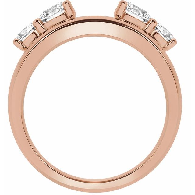 14K Rose 1 CTW Lab-Grown Diamond Wrap-Style Ring Enhancer