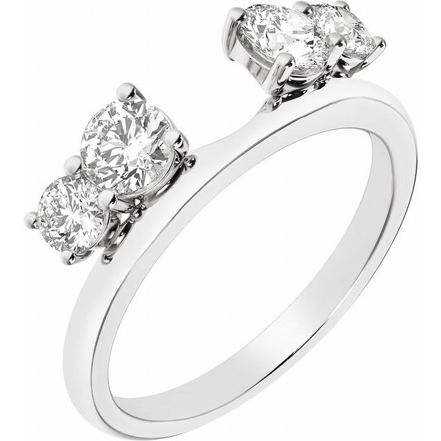 Platinum 1 CTW Lab-Grown Diamond Wrap-Style Ring Enhancer