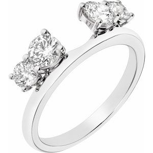 Platinum 1 CTW Lab-Grown Diamond Wrap-Style Ring Enhancer