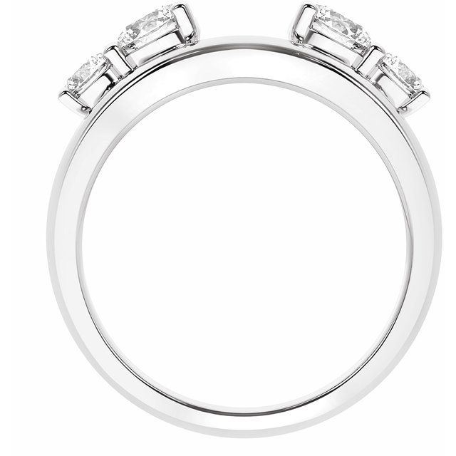 Platinum 1 CTW Lab-Grown Diamond Wrap-Style Ring Enhancer