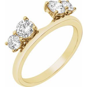 14K Yellow 1 CTW Lab-Grown Diamond Wrap-Style Ring Enhancer