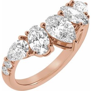 14K Rose 2 CTW Lab-Grown Diamond Contour Band