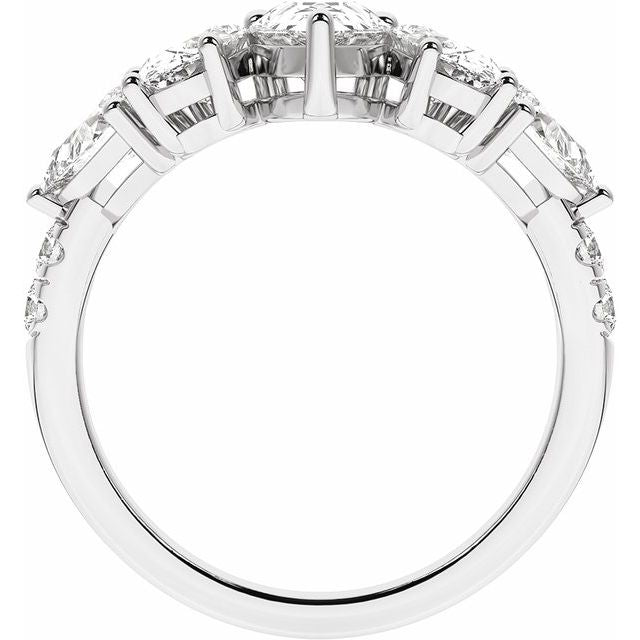 14K White 2 CTW Lab-Grown Diamond Contour Band