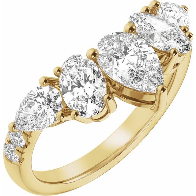 14K Yellow 2 CTW Lab-Grown Diamond Contour Band