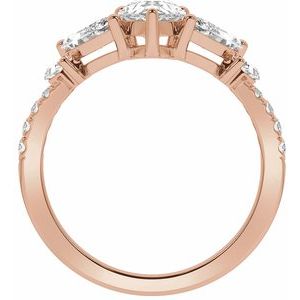 14K Rose 1 1/2CTW Lab-Grown Diamond Contour Band