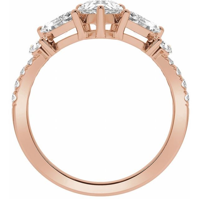 14K Rose 1 1/2CTW Lab-Grown Diamond Contour Band