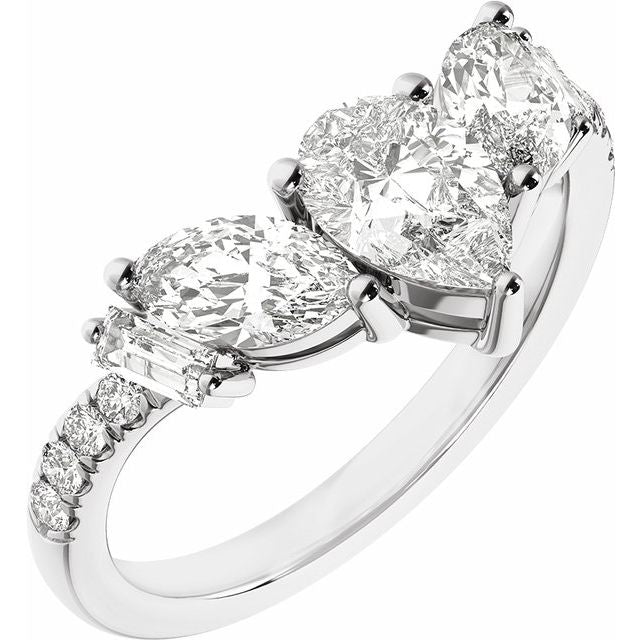 Platinum 1 1/2CTW Lab-Grown Diamond Contour Band