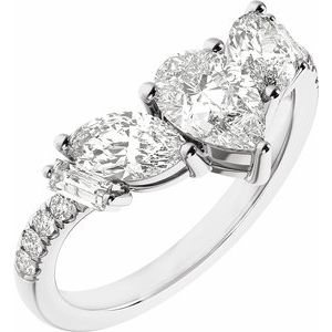 Platinum 1 1/2CTW Lab-Grown Diamond Contour Band
