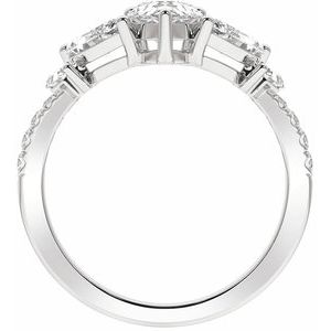 Platinum 1 1/2CTW Lab-Grown Diamond Contour Band