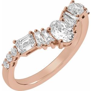 14K Rose 1 CTW Lab-Grown Diamond Contour Band