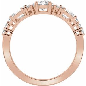 14K Rose 1 CTW Lab-Grown Diamond Contour Band