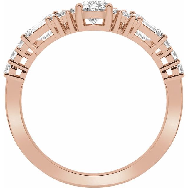 14K Rose 1 CTW Lab-Grown Diamond Contour Band