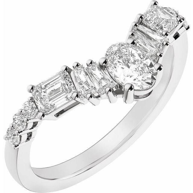 Platinum 1 CTW Lab-Grown Diamond Contour Band