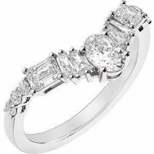 Platinum 1 CTW Lab-Grown Diamond Contour Band