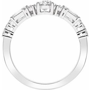 14K White 1 CTW Lab-Grown Diamond Contour Band
