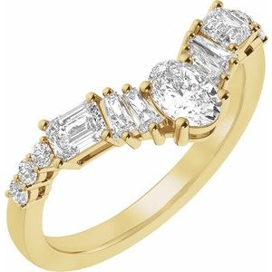 14K Yellow 1 CTW Lab-Grown Diamond Contour Band