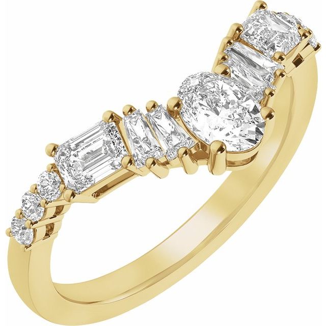 14K Yellow 1 CTW Lab-Grown Diamond Contour Band