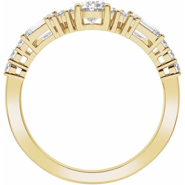 14K Yellow 1 CTW Lab-Grown Diamond Contour Band
