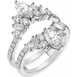 14K White 2 CTW Lab-Grown Diamond Ring Guard