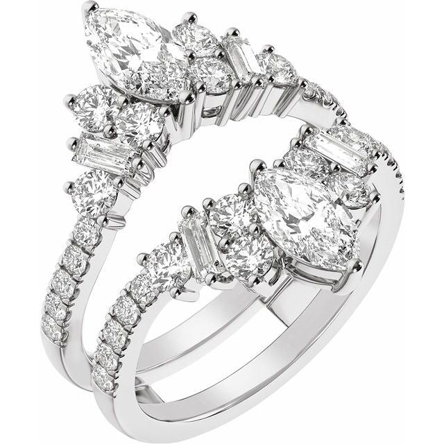 14K White 2 CTW Lab-Grown Diamond Ring Guard