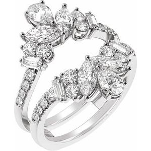 14K White 2 CTW Lab-Grown Diamond Ring Guard