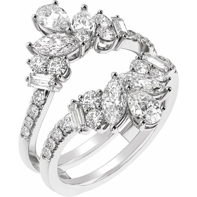 14K White 2 CTW Lab-Grown Diamond Ring Guard