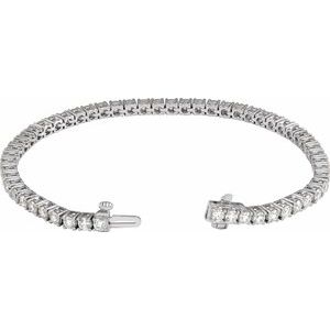 14K White 5 CTW Lab-Grown Diamond Line 7" Bracelet